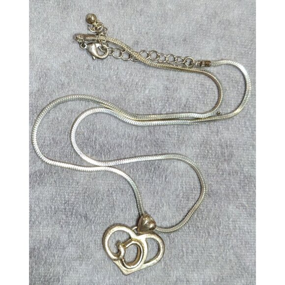 Classic Religious God Heart Pendant Necklace Marked SJ - Picture 4 of 6